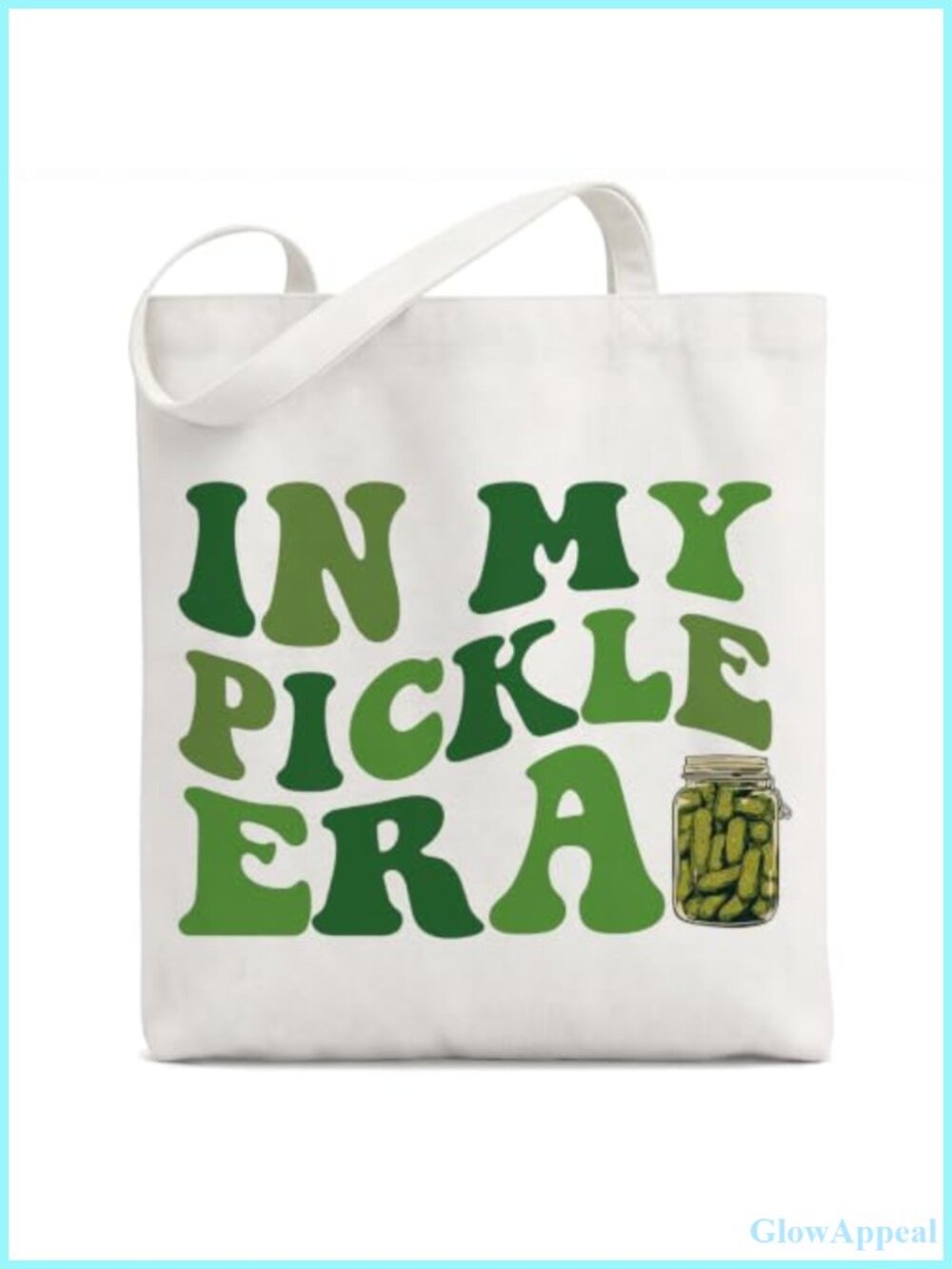 Canvas Tote Bag Pickle Gift for Women Cute Graphic Shoulder Bag